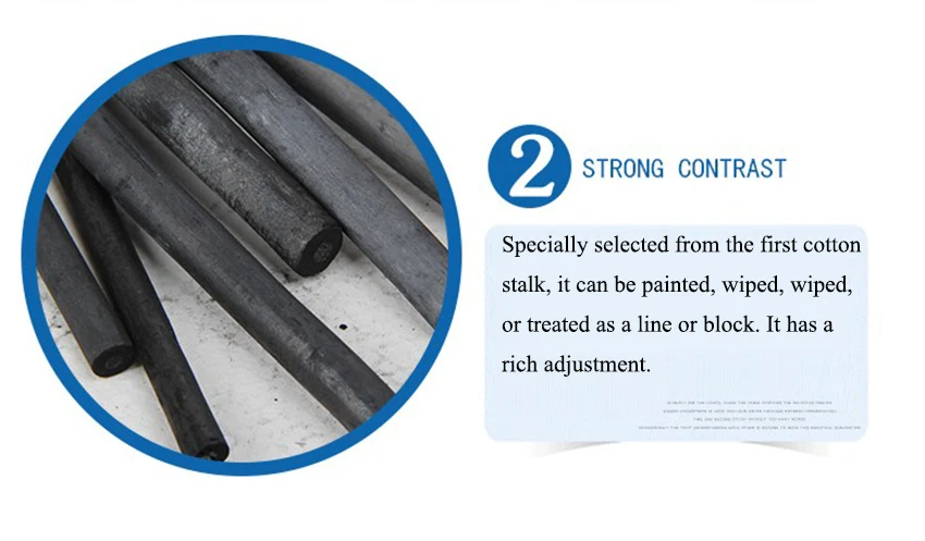 6 шт./компл. 11*0,7 см эскизов темно-серые полосы Хлопок запасами ивовых деревьев древесный уголь бары для художника китайская живопись маслом рисунок инструменты для рисования