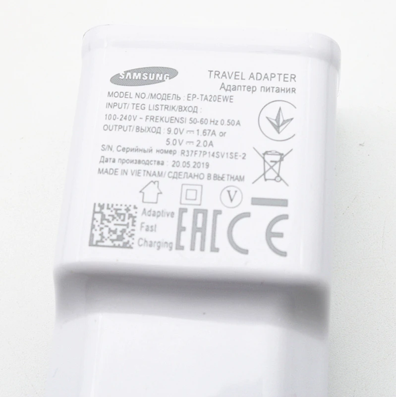 Оригинальное Адаптивное быстрое зарядное устройство Samsung для Galaxy S10 S9 S8 Plus Note 10 9 8