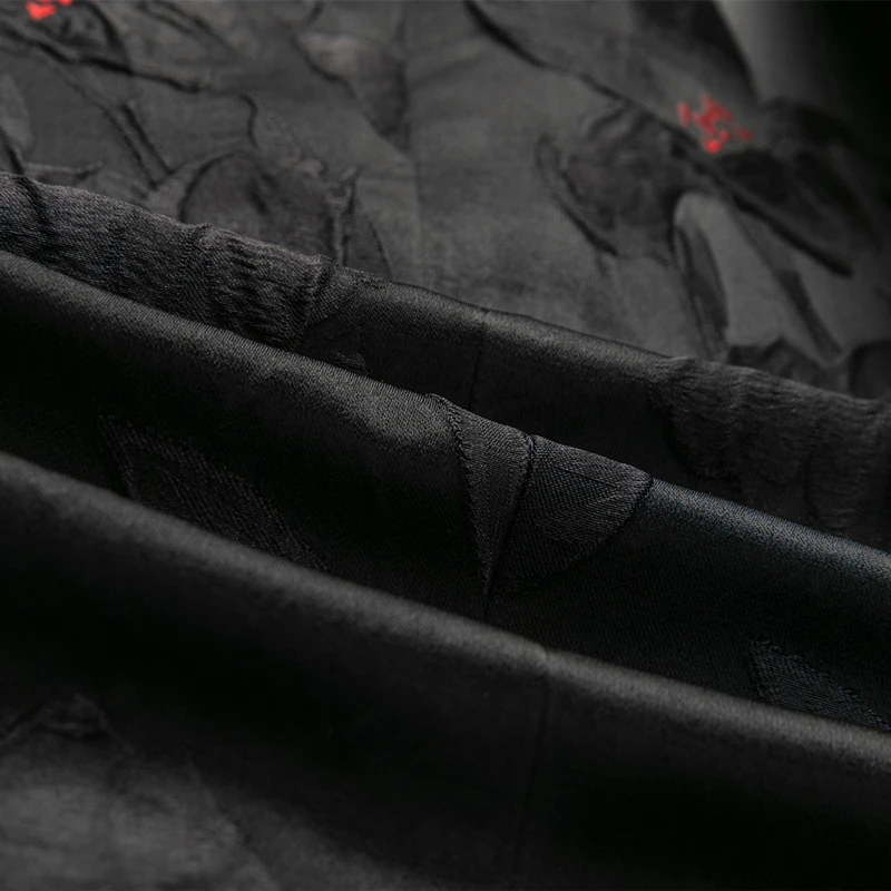 

Rsfocus Black Floral Jacquard Blazer For Men 5XL 6XL Slim Fit Wedding Groom Blazer Suit Jacket Male Fashion Stage Costume XZ116