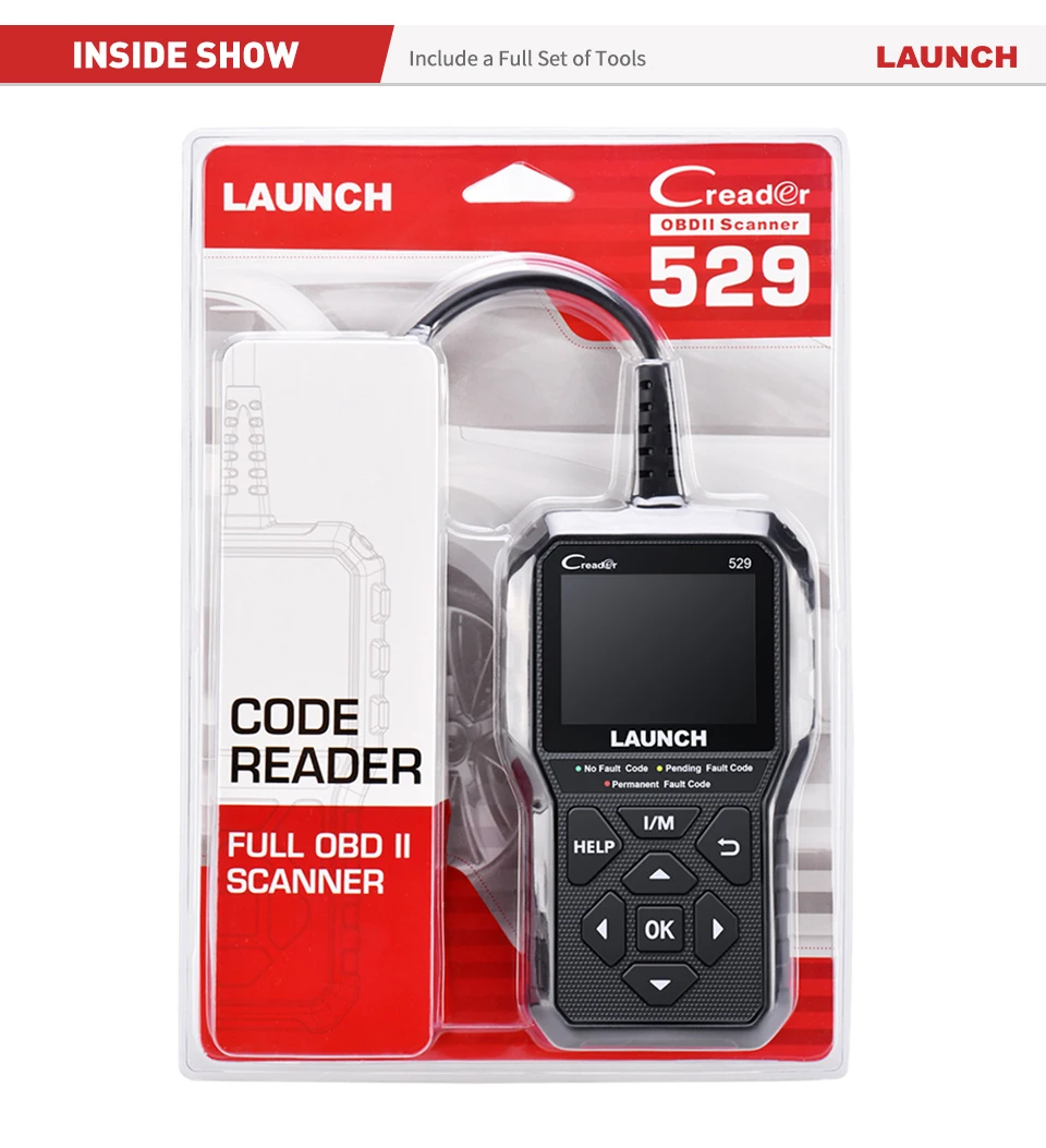 Сканер OBD2 Launch Creader 529 CR529 автомобильный диагностический инструмент считыватель