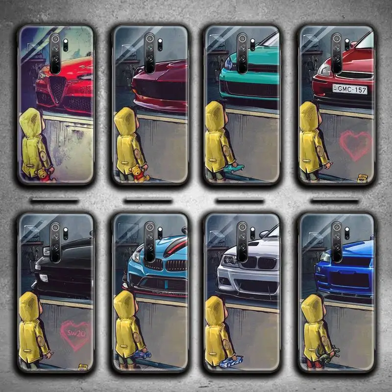 

boy see sports car Jdm drift Phone Case for Redmi 9A 9 8A Note 11 10 9 8 8T Pro Max K20 K30 K40 Pro