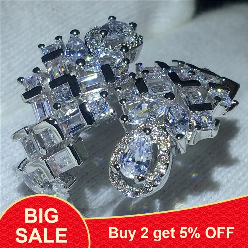 Уникальный дизайн кольцо из стерлингового серебра 925 пробы AAAA Циркон cz винтажное