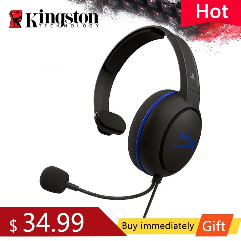 

Kingston HyperX Cloud Chat Headset Official PS4 Licensed chat headset with microphone Half-Opening reversible design