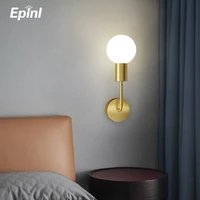 2021 modern wall light creative living room round aisle bedroom bedside restaurant study copper wall lamp nordic home decor
