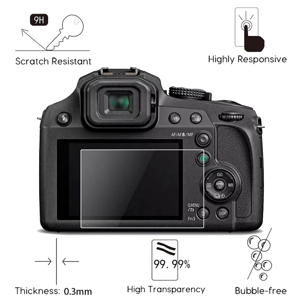 2 шт. для Panasonic Lumix LX100 II G7 FZ300 FZ82 FZ80 FZ72 FZ70 ZS40 TZ60 ZS220 200 TZ200 TZ220 устойчивое к царапинам
