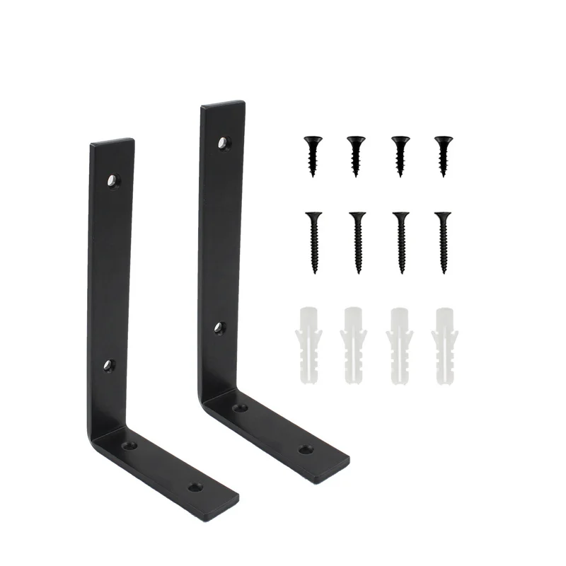 

2 PCS Shelf Bracket, Heavy Duty Steel L Bracket Corner Brace, Right Joint Angle Brackets Floating Shelf Hardware 150x100x30x6mm