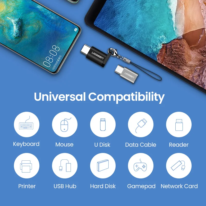 Ugreen USB адаптер USB C на Micro USB OTG Тип Кабеля C конвертер для Macbook samsung Galaxy S8 S9 huawei p20 pro p10 OTG адаптер