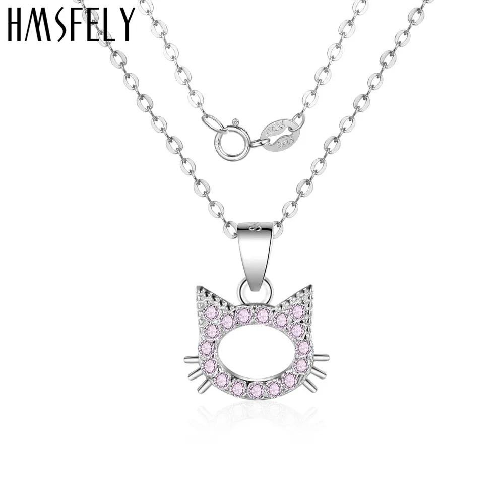 Женское ожерелье с подвеской в виде кошки из серебра 925 пробы 40 см|Ожерелья| |