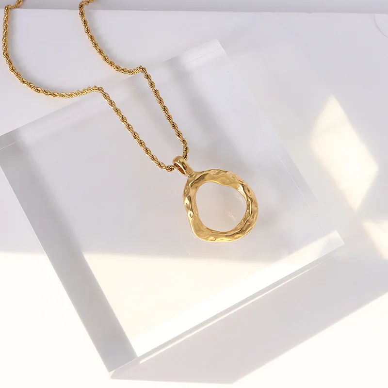 

Gaku New Cross Border Hot Internet Celebrity Same Style Advanced Geometric Shape Irregular Pendants Titanium Steel Necklace P130