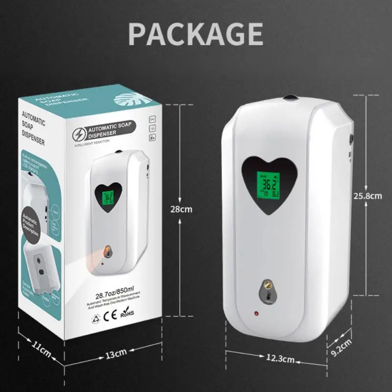 

Touchless Wall Mounted Liquid Hand Wash Container USB Charging Hand Blowdry Machine 1200ML Automatic Induction Soap Dispenser
