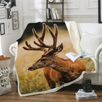 throw blanket 3d elk deer plush blanket bedspread for kids girls sherpa blanket couch quilt cover travel