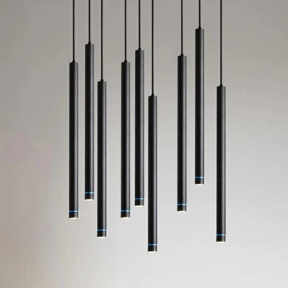 Светодиодная Подвесная лампа длинная трубка освещение для кухонного островка