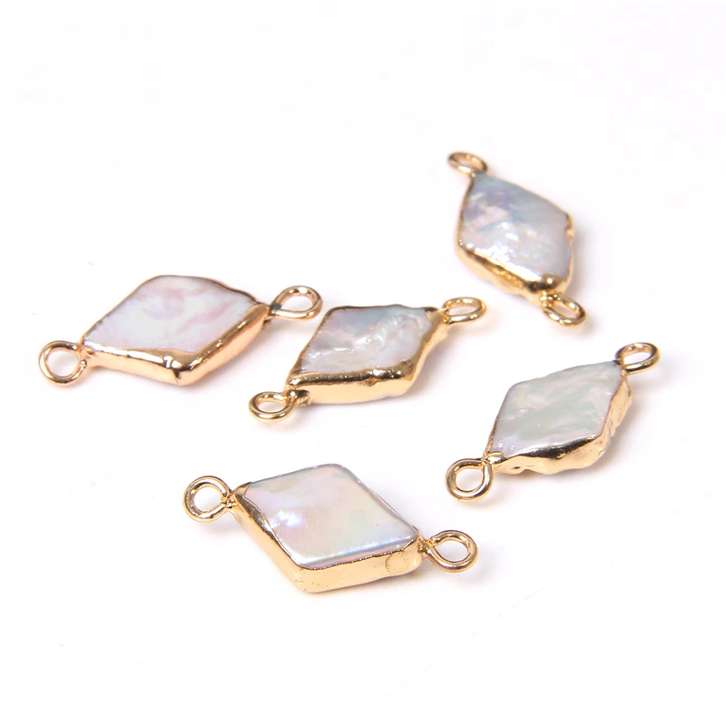 3 шт. подвески из натурального белого жемчуга искусственного с квадратными