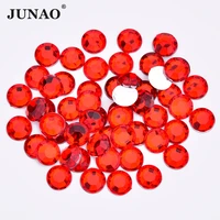 junao 3 6 8 10 mm red color nail rhinestones acrylic stones non sewing round crystals flatback clear ab strass for clothes craft