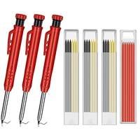 solid carpenter pencils with 24 refills woodworking tools solid deep hole pen marking tool for woodworking architects