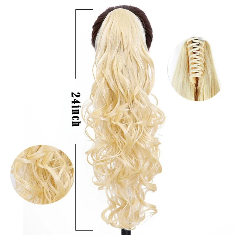 XUANGUANG длинные волнистые заколки для конского хвоста термостойкие синтетические