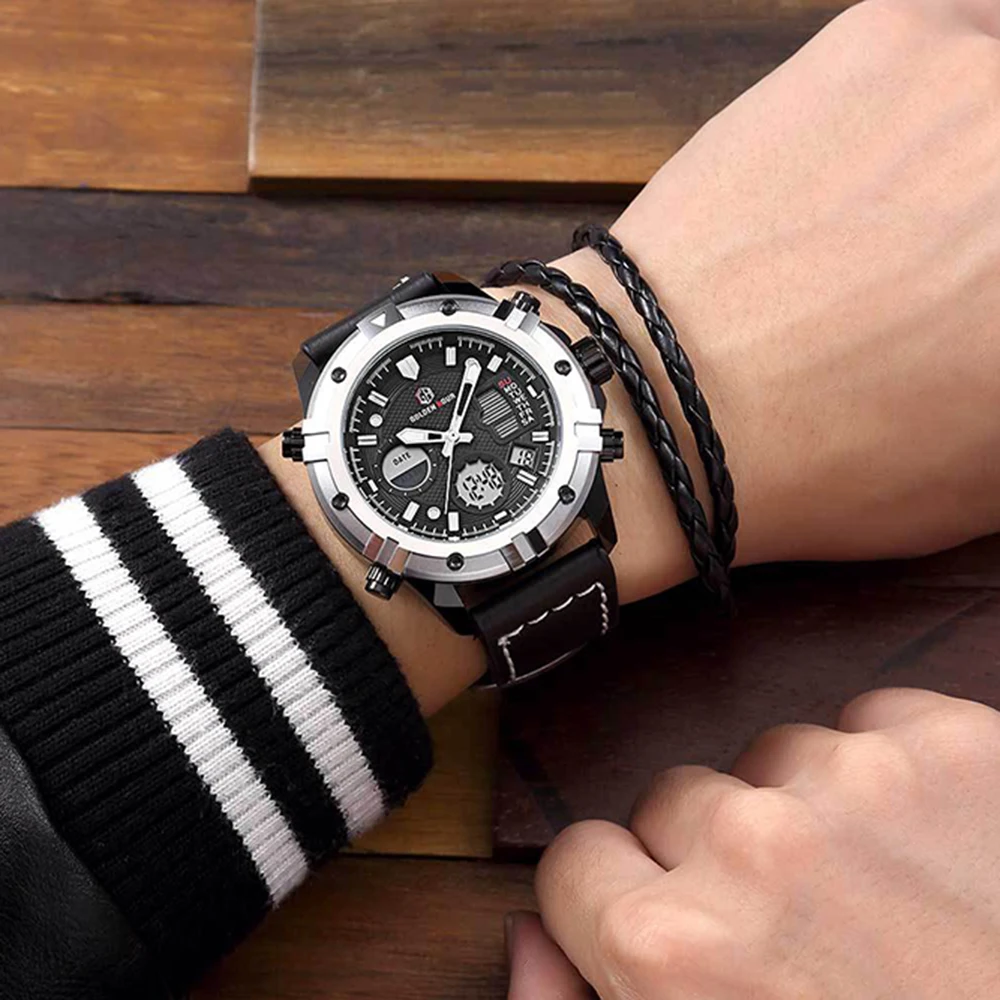 Goldenhour спортивные часы для мужчин Роскошные мужские от топ бренда s кварцевые