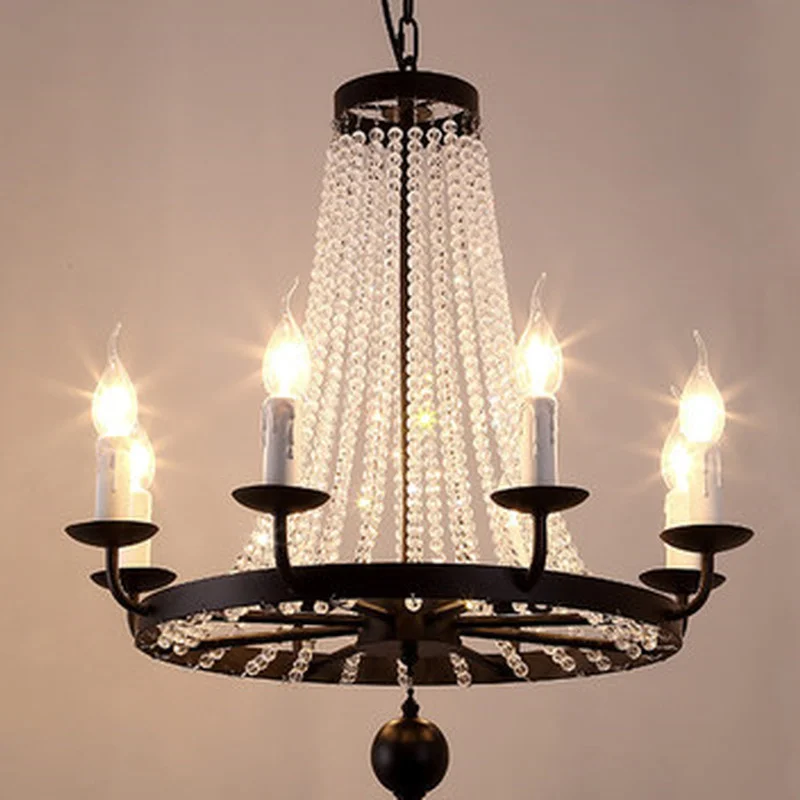 Винтажная Элегантная черная хрустальная люстра хрустальное освещение для