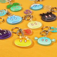 genshin impact slime keychain cosplay cute acrylic pendant key holder bags two sided keyring