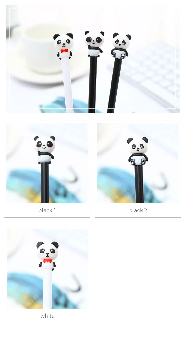 Creative Cute Kawaii Panda Gel Pen Black Blue Cartoon Chinese Animal School Office Stationery Novelty Accessory Stationary Thing