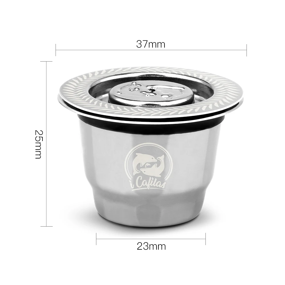 Nespresso Stainless Steel Coffee Filter Reusable Refillable Capsule Satinless Tamper Spoon Cup Long Service |