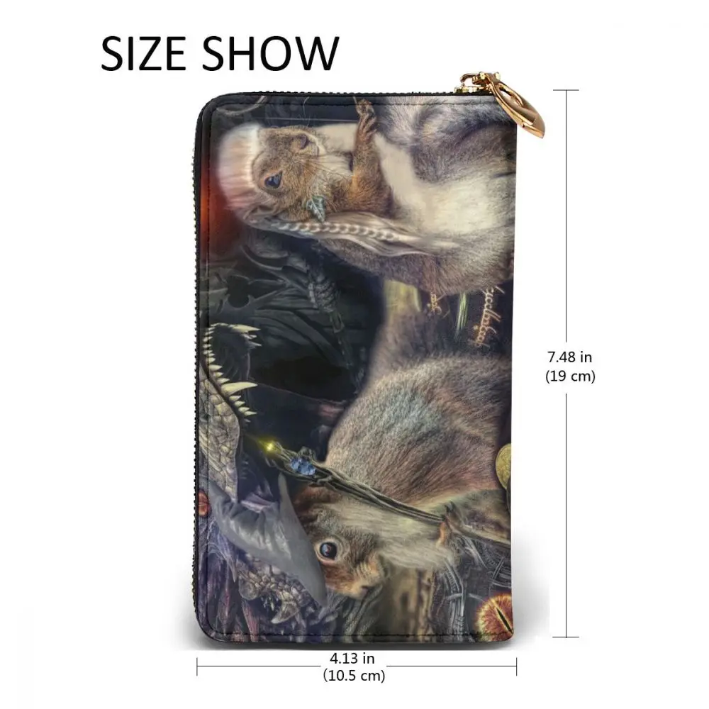 

Fashion Leather Wallet Povelitel Belok Art Fantastika Long Zipper Wallet Clutch Bag Purse for Woman Man Girls Boys