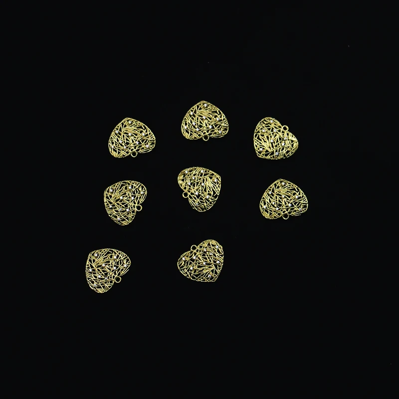 

18,6*20,5 мм изогнутая Одиночная подвесная сетка Персиковое сердце инкрустированное цирконием модные очаровательные ювелирные изделия аксесс...