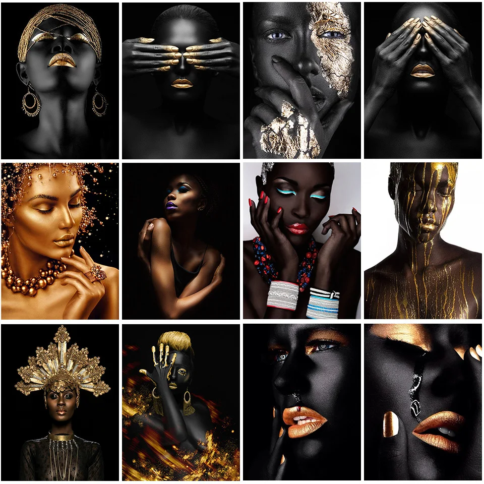 5D алмазная живопись сделай сам черное белое золото современная женщина вышивка