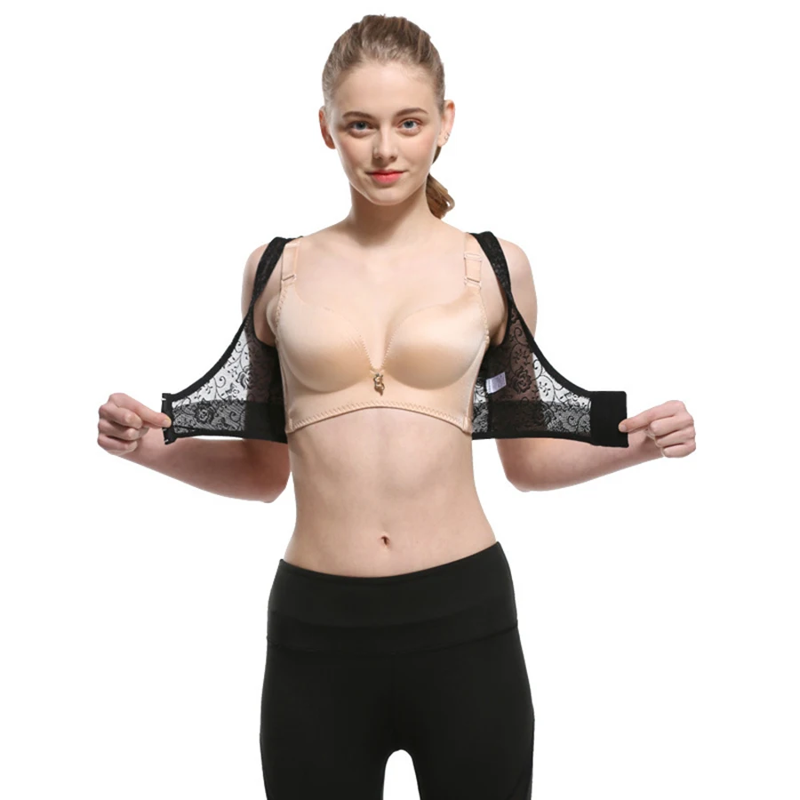 Корректор осанки для женщин корсет коррекции с дышащей кружевной вставкой