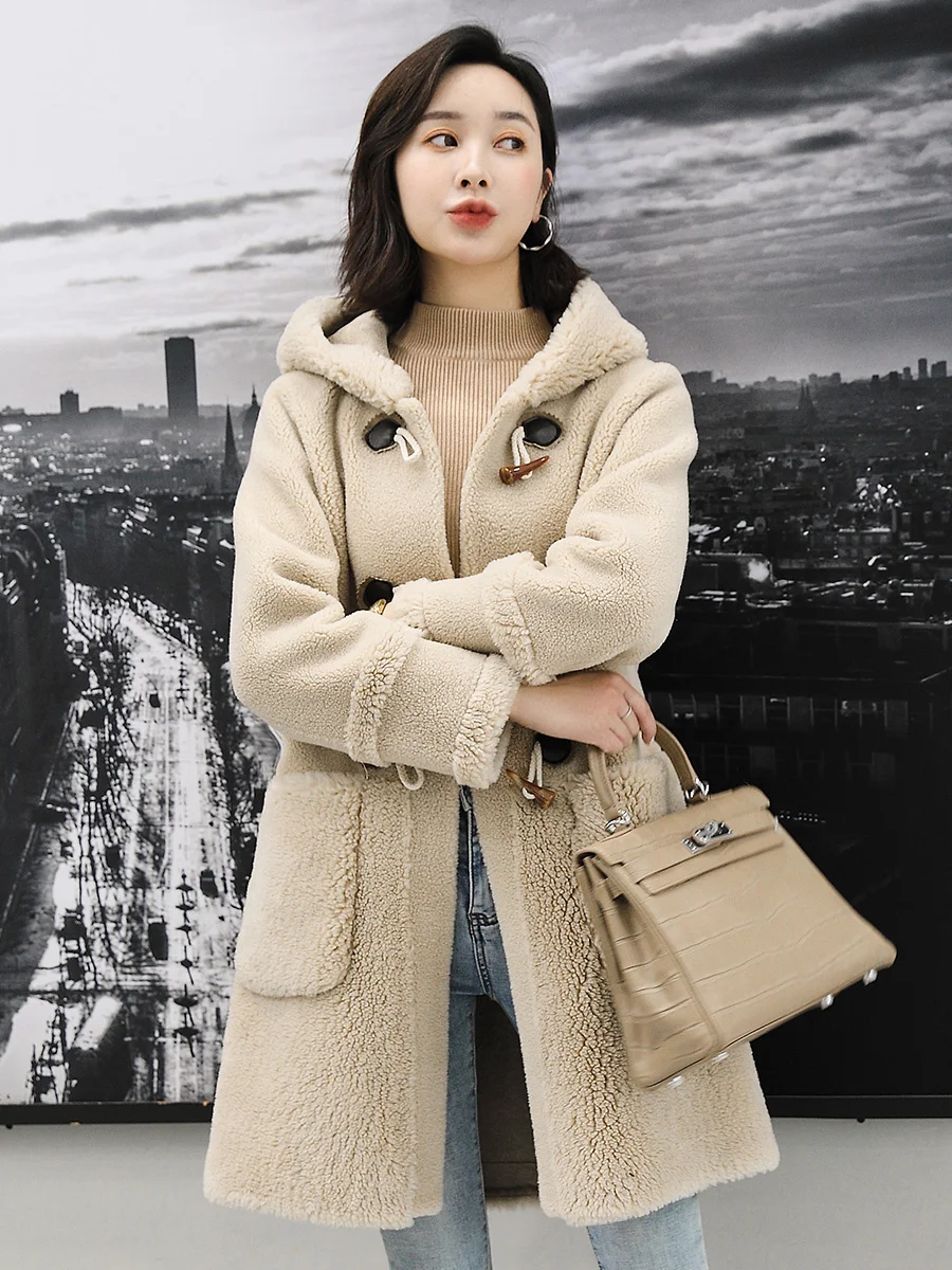 Пальто из натуральной шерсти женские меховые куртки овчины зимняя куртка