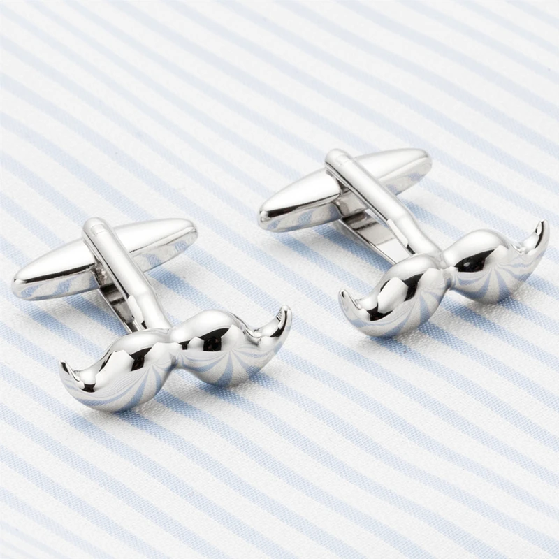 Новая мода бороды искусственная кожа модные простые лазерные латунные запонки