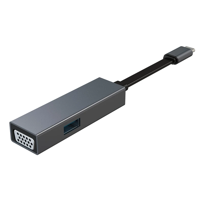 

3-in-1 USB C Hub Type C to VGA 1080P+PD+USB3.0 5Gbps Multi-Port Hub Adapter for Laptop/Mobile Phone/Tablet