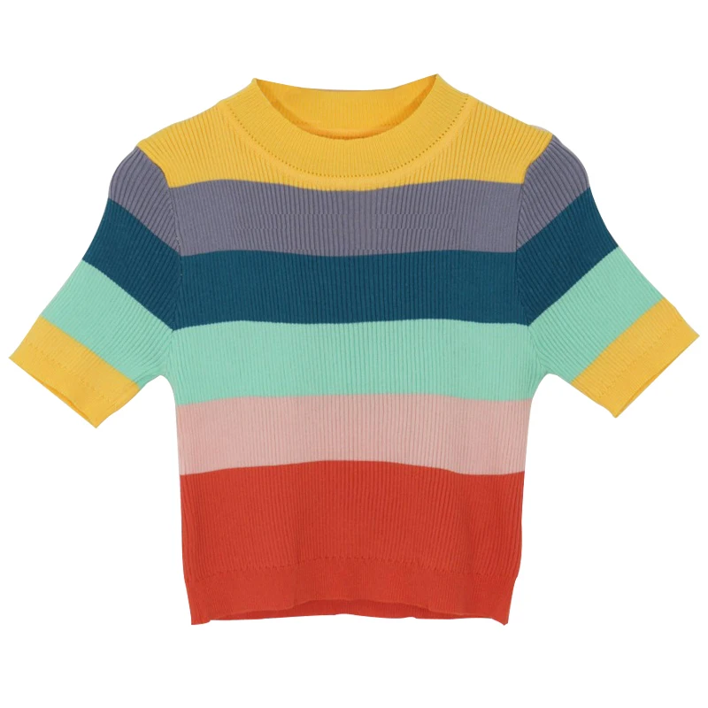 Верхняя одежда без подкладки для покрытия футболка в суперрадужную полоску