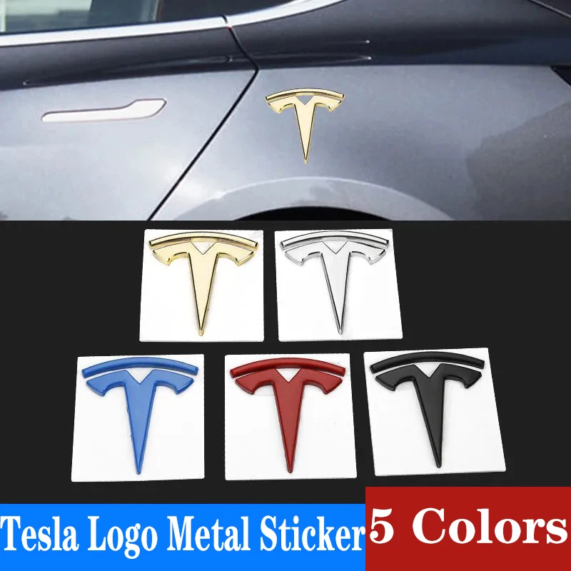 

Car 3D Metal Logo Sticker For Tesla Model X Y S 3 Car Rear Trunk Body Emblem Badge Decoration Stickers Styling Accessories