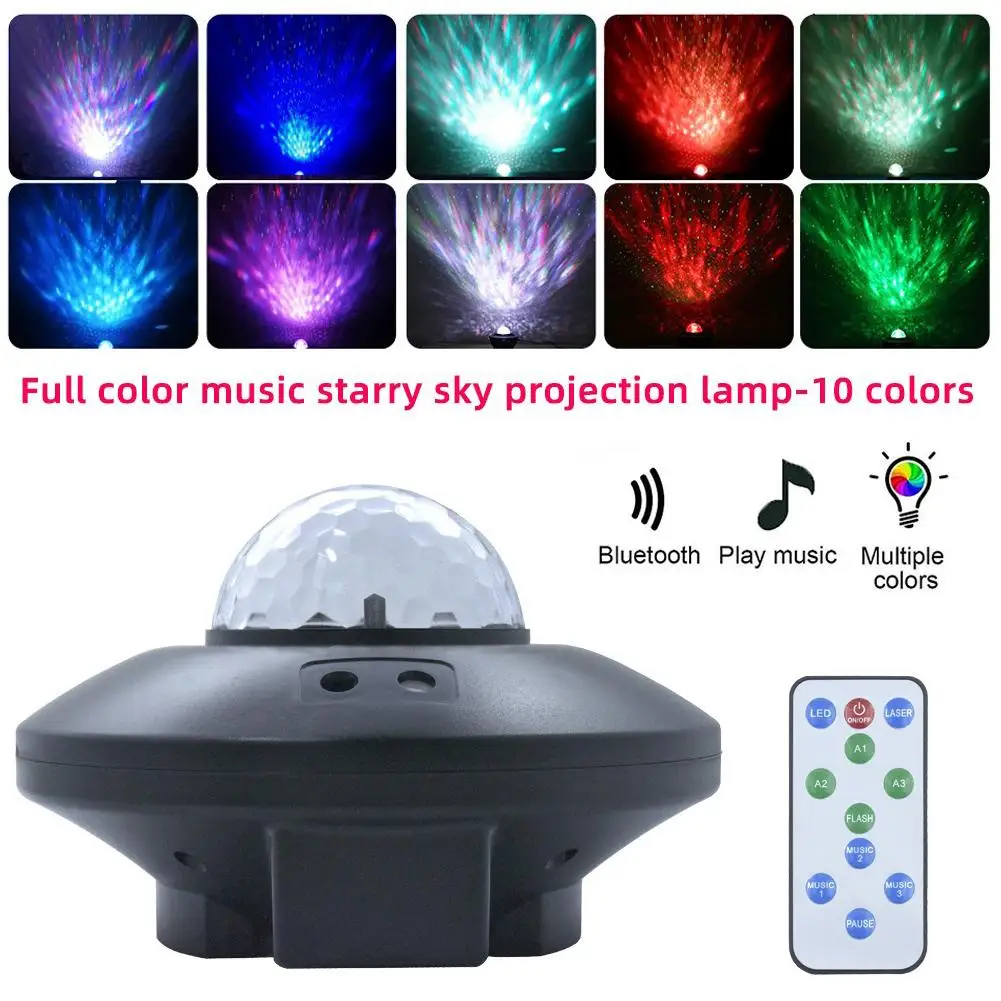 

LED Bluetooth Starry Sky Ocean Wave Night Light Music Projector Home Party Lamp Night Light Music Projector Home Party Lamp Nigh