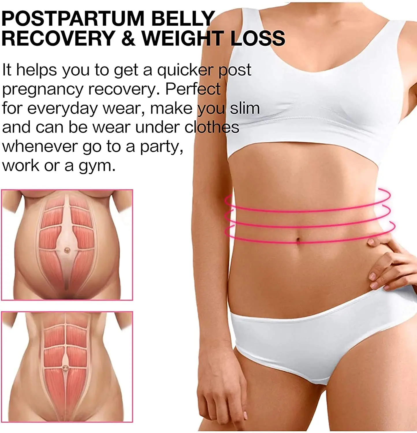 Womens Waist Trainer for Weight Loss Latex Steel Boned Corset Cincher Shaper Waist Trainer Body Shaper Belts for Women