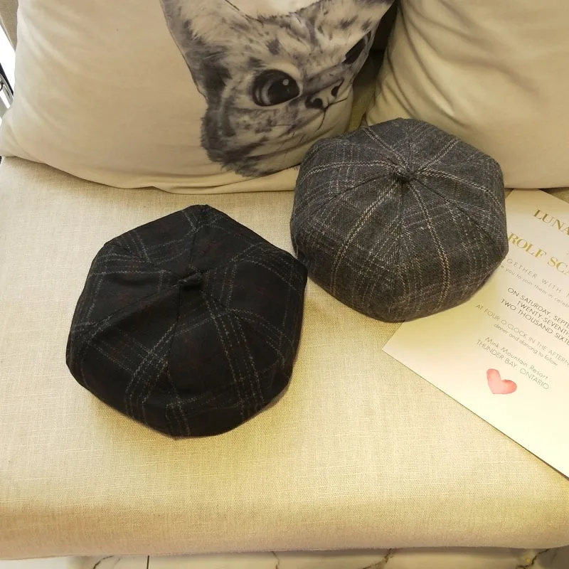 

Beret Female Korean Japanese Chic Sweet Cute Soft Girl Octagonal British Style Painter Hat chapeau femme