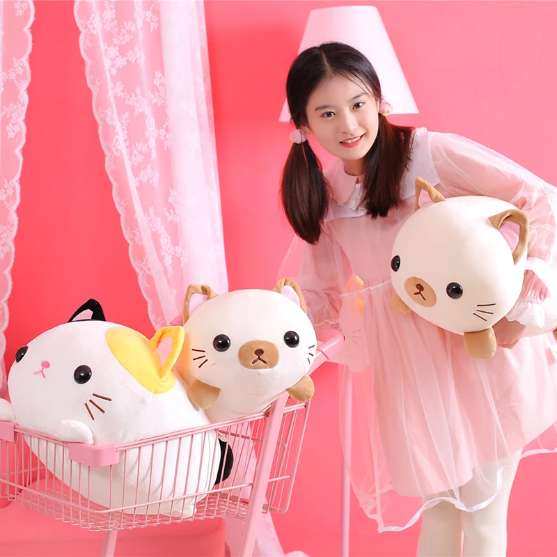 Новый Kawaii милый плюшевый лежащий Кот Игрушка мягкая подушка чучело игрушка кукла
