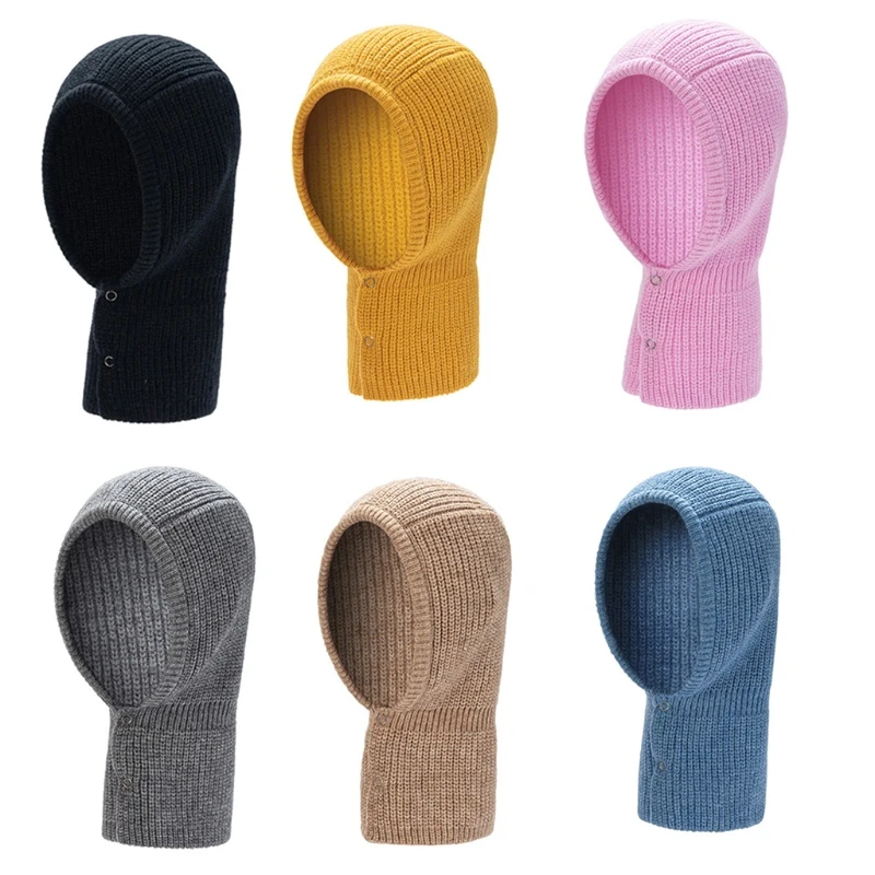 

Balaclava Beanie Knitted Hat w/ Adjustable Neckline Winter Warmer Supplies
