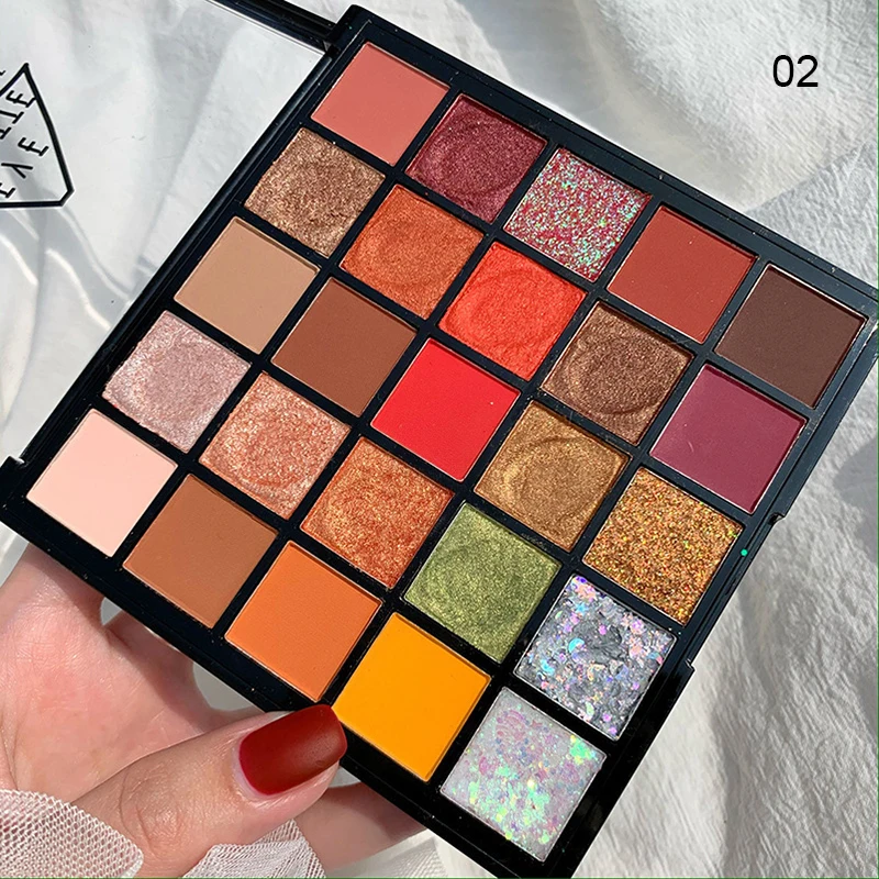 

Waterproof Eye Shadow Palette Bright Makeup 25 Colors Shiny Cosmetics for Girls and Women MA