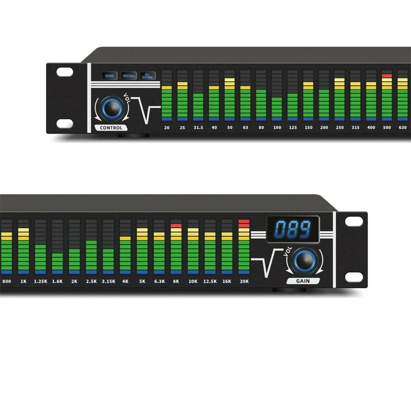 Двойной 31 полосы аудио цифровой эквалайзер Аудио профессиональная портативная