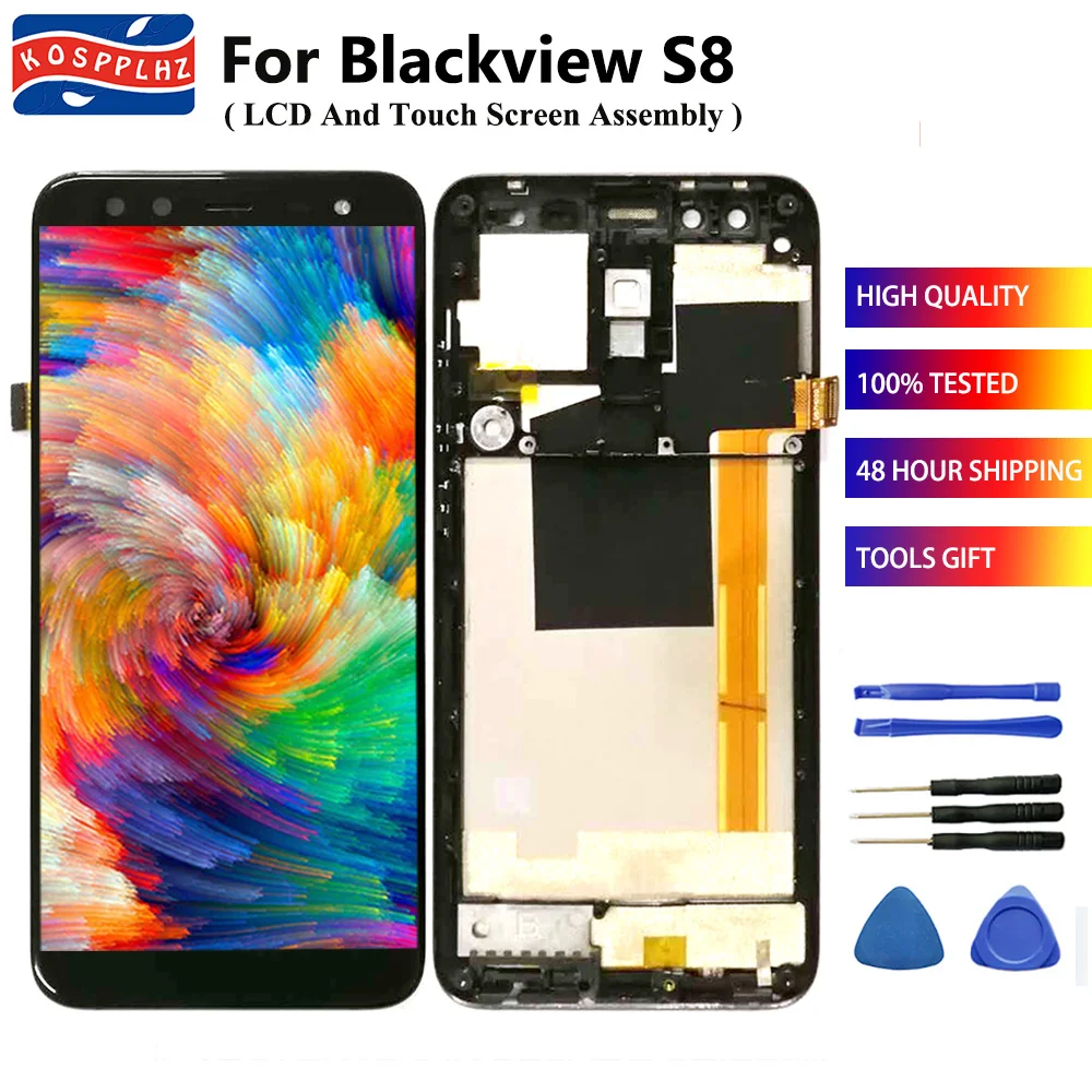 KOSPPLHZ 5 7 &quotдля Blackview S8 ЖК-дисплей сенсорный экран дигитайзер датчик в сборе + рамка
