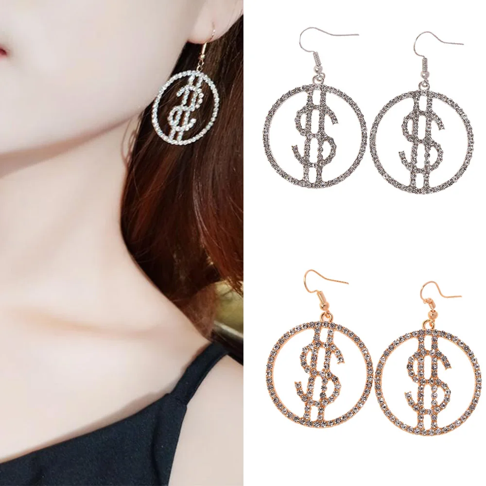 Серьги-гвоздики женские в форме доллара 1 пара | Украшения и аксессуары