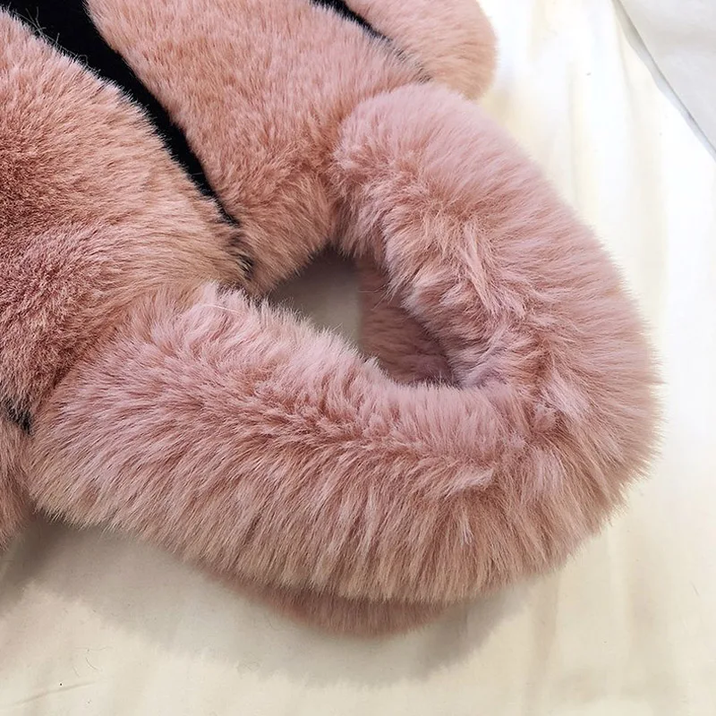 Плюшевая Сумка-тоут контрастных цветов женская сумка на цепочке сумки для женщин