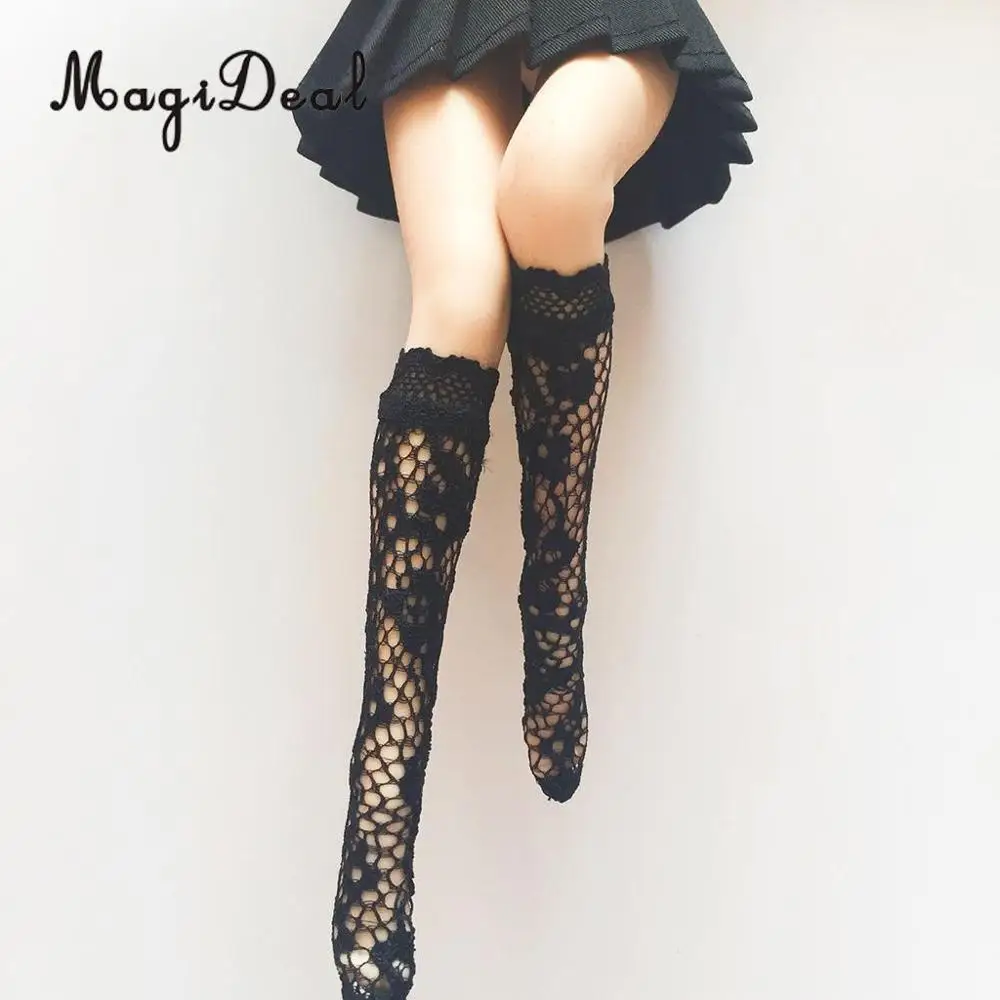 MagiDeal 1 пара 1/6 весы длинные кружевные чулки кукольные носки для 12 дюймов женские