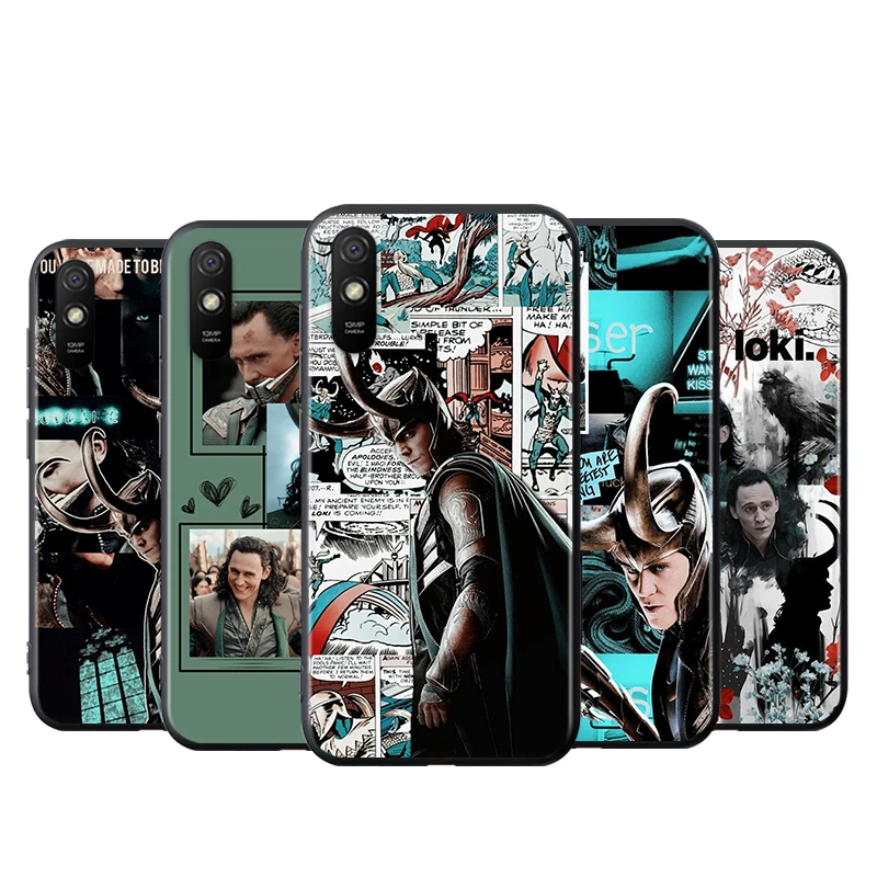 

For Xiaomi Redmi K40 Gaming K30i K30T K30S K30 Ultra K20 10X Pro 5G Black Phone Case Marvel Avengers Loki Silicone Cover