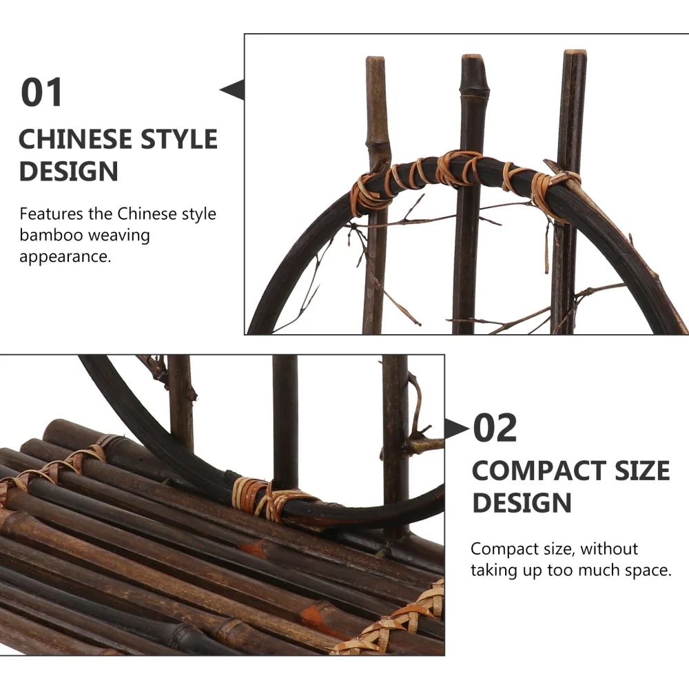 

1pc Scene Decor Desktop Bamboo Decor Decorative Vase Base Ornament Desktop Decor