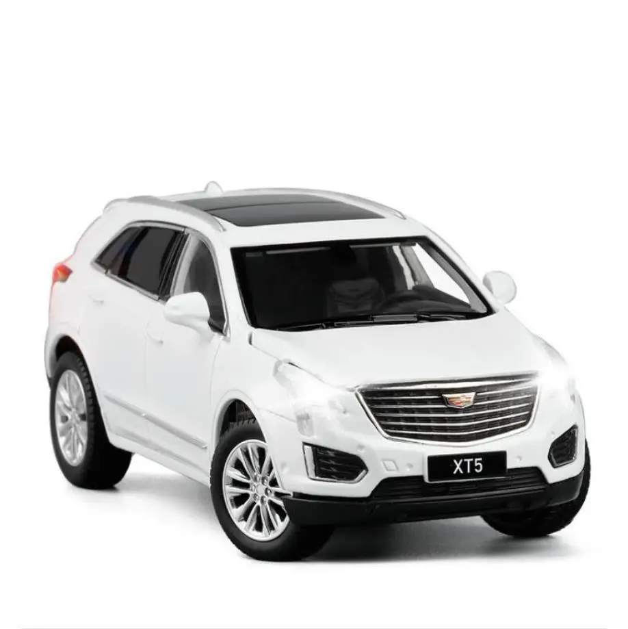 

Лидер продаж, масштаб 1:32, колеса Cadillacs suv XT5, металлическая модель светильник кой и звуком, литые автомобили, коллекционные игрушки для подарк...
