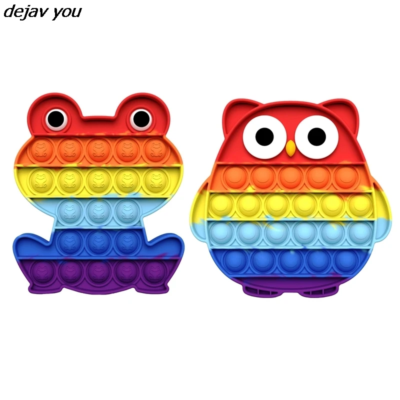 

Игрушка пузырьковая сенсорная, мультяшное животное, лягушка, сова, игрушка для снятия стресса, настольная развивающая игрушка антистресс д...