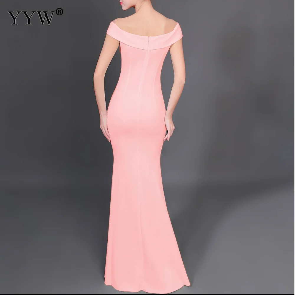 Хлопковое вечернее платье с открытыми плечами для девушек свадебной вечеринки